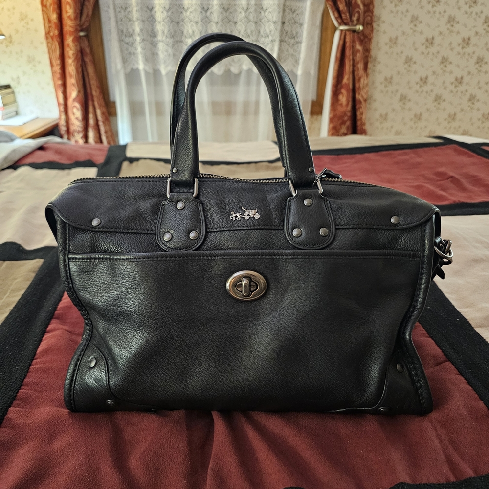 Coach Black Turnlock Rhyder Satchel